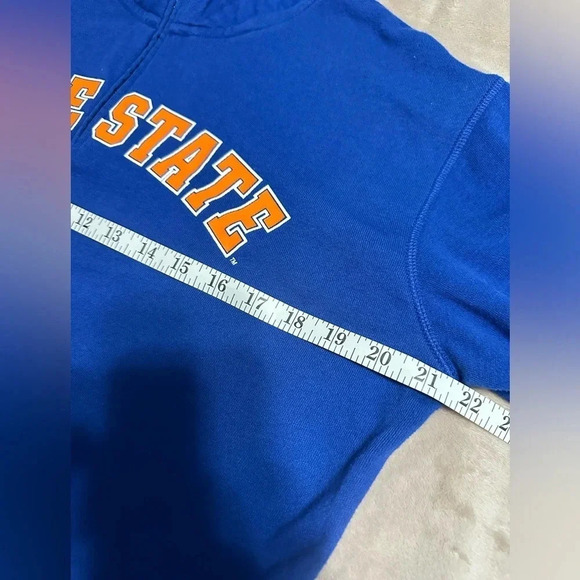 PINK Victoria’s Secret Boise State Quarter Zip Pullover Size Small Bleed Blue VS - Picture 5 of 6